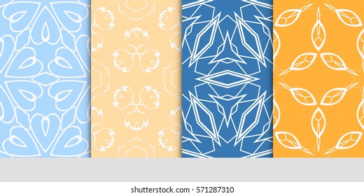 set of LINEAR GEOMETRIC seamless pattern background. Luxury texture for wallpaper, invitation. vector illustration.