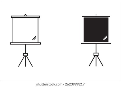 Set of linear graphics vector slideshow icons on white background 