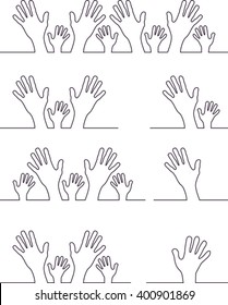 Set of linear hand symbols