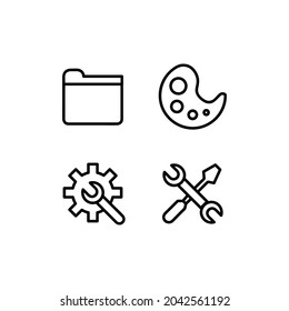 Conjunto de vector de colección de diseño de iconos lineales