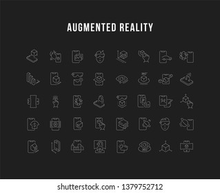 Set of linear icons of augmented reality.