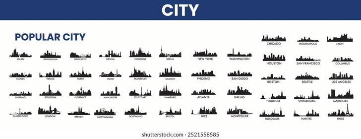 Set of linear icons of city. Dubai, new york, los angeles, australia, rome, world famous city line art. city icon of set.