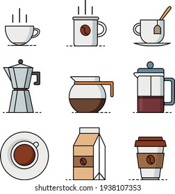 Set Linear Icons Coffee Shop Stock Vector (Royalty Free) 1938107353 ...