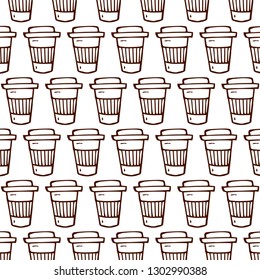 Set of linear icons for coffeeshop