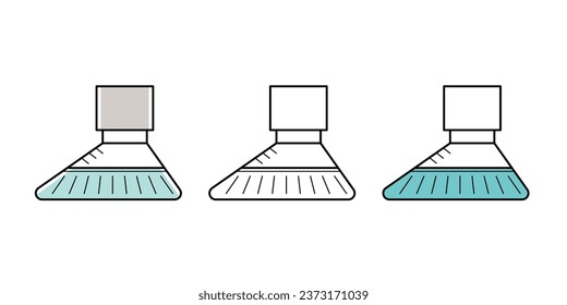 Set of linear icons of feet in shoe covers.Isolated on white background.Warning information for medical attention.Vector stock illustration.