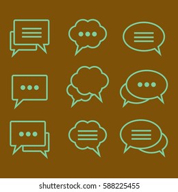 Set of linear icons speech bubbles. Chat, web icons. Flat design style, vector illustration