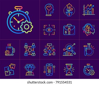 Set of linear icons for startup business. Suitable for print, website and presentation