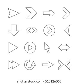 Set of linear icons for web site.