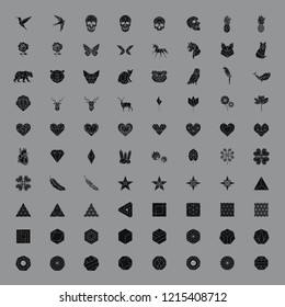 Set of linear illustrations of shapes and icons