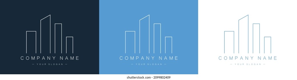 Set of linear logos business charts. Financial chart. Growth chart. Vector illustration