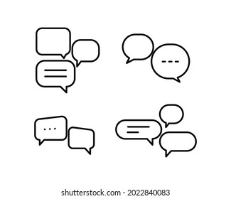 Set of linear message or chat icon design