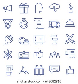 Set of linear outline thin icons of social media and business management, marketing items for design. Mono line pictograms and Infographics design elements - part 4