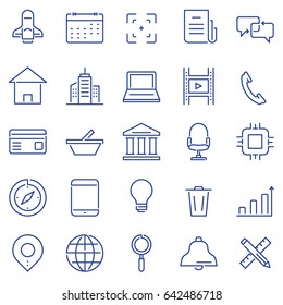 Set of linear outline thin icons of social media and business management, marketing items for design. Mono line pictograms and Infographics design elements - part 3
