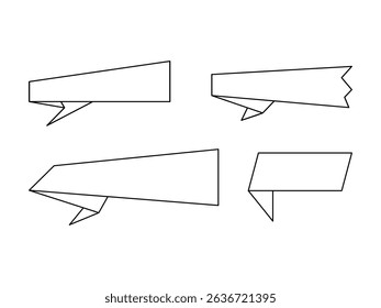 set of linear price tag design, vector illustration, isolated on transparent background