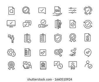 Set Linear Quality Icons Guarantee Icons Stock Vector (Royalty Free ...