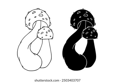 Set of linear sketches, pear silhouettes, doodles of summer fruit pieces. Vector graphics.