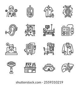 Set of Linear Style Medical Icons 

