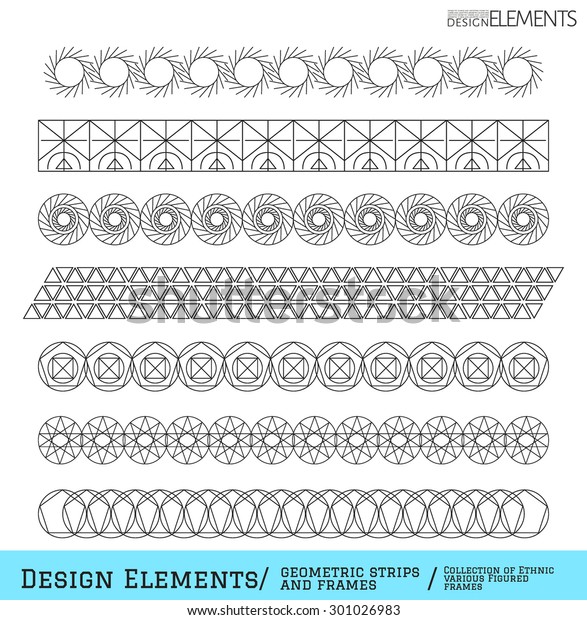 Set of linear thin line art deco retro hipster\
vintage design elements in geometric shape. Figured frame. linear\
thin delicate strips
