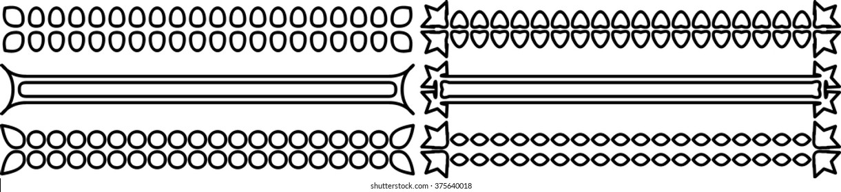 Set of linear thin vector patterns