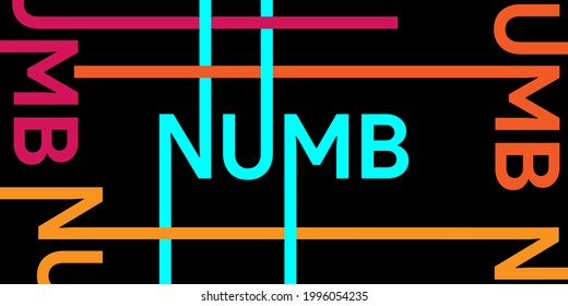 set of linear Vector typography phrase Numb text isolated circle in gold color with black background. Can be use for religious greeting card, banner, poster, brochure or typography logo design