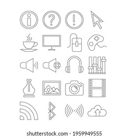 Set of linear web and office icons Free Vector