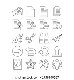 Set of linear web and office icons Free Vector