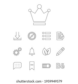 Set of linear web and office icons Free Vector