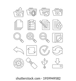 Set of linear web and office icons Free Vector