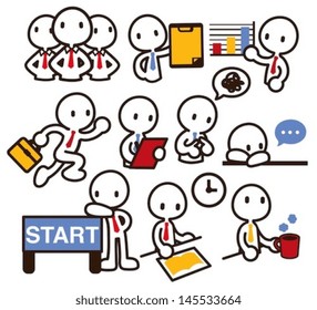 Set of lineman in various pose - Vector EPS10