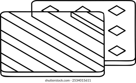 conjunto de lenço de linho conceito de esboço isométrico, handkercher de Fogle em ícone vetor de padrão diferente, símbolo de alfaiataria personalizado, Feito-para-medir vestuário sinal, Sewist materiais ilustração stock