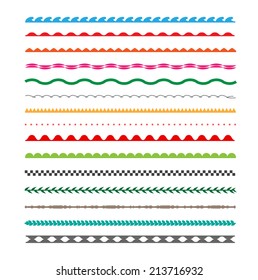 set lines co-lour design vector