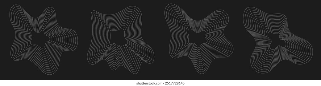 Conjunto de líneas irregulares, Formas de forma libre Ilustración vectorial