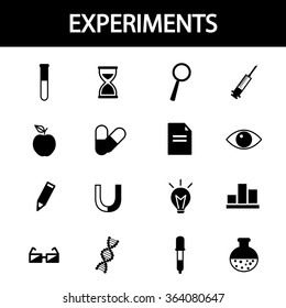 Set of lines planar vector icons. Experiment medicine.