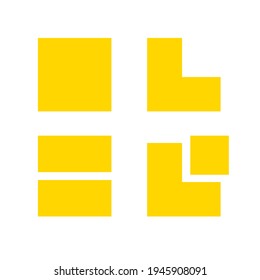 Set of lines in Square symbol form. Geometric art. Design element for frame, logo, abstract vector background.