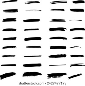 set of lines vector illustration. Scribbles black marker. Hand drawn black set.