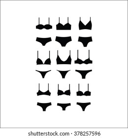  a set of lingerie . different models of panties and bras .