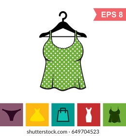 Set of Lingerie Vector Icon on White Background. Modern Youth Underwear Clothes Collection