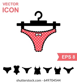 Set of Lingerie Vector Icon on White Background. Modern Youth Underwear Clothes Collection