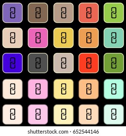 set of link connection buttons - internet website icons vector on black background