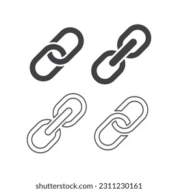 Set of link icon. Hyperlink chain symbol. Vector illustration on white background.