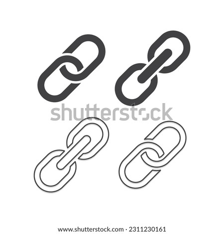 Set of link icon. Hyperlink chain symbol. Vector illustration on white background.