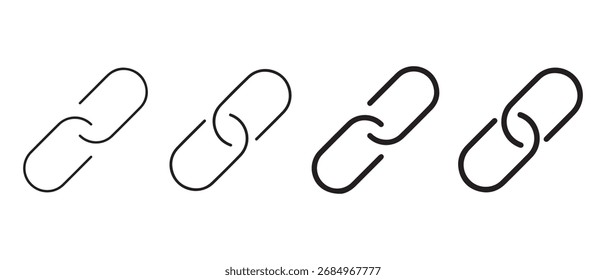 Set of link icons. isolated on white background representing connection.