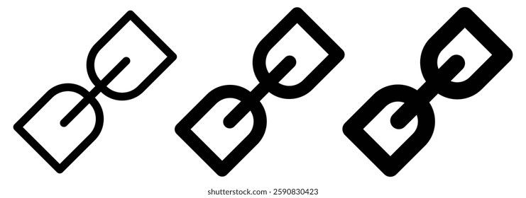 Set of link icons. Url link icons set. Link, share or external link collection. Chain logo. Vector illustration