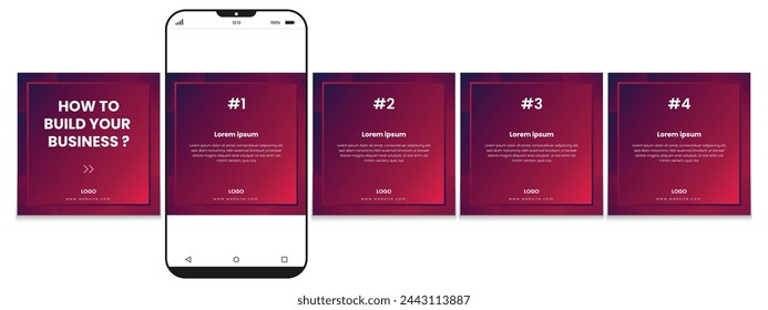 Set of LinkedIn carousel post, social media Instagram carousel post, modern and editable business carousel template design