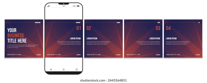 Set of LinkedIn carousel post, social media Instagram carousel post, modern and editable business carousel template design