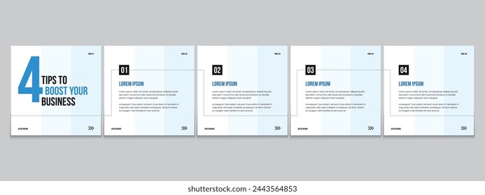 Set of LinkedIn carousel post, social media Instagram carousel post, modern and editable business carousel template design