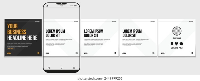 Set of LinkedIn carousel post, social media Instagram carousel post, modern and editable business carousel template design