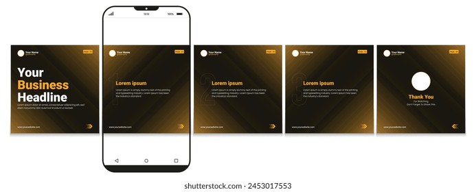 Set of LinkedIn carousel post, social media Instagram carousel post, modern and editable business carousel template design