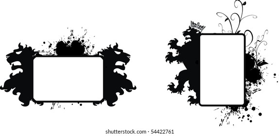 set lion coat of arms in vector format very easy to edit