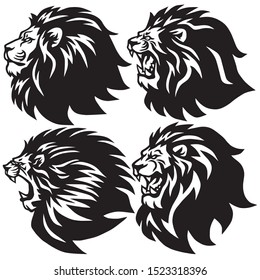 Set of Lion Head Logo Collection. Premium Design Cartoon Esports Mascot Vector Illustration 